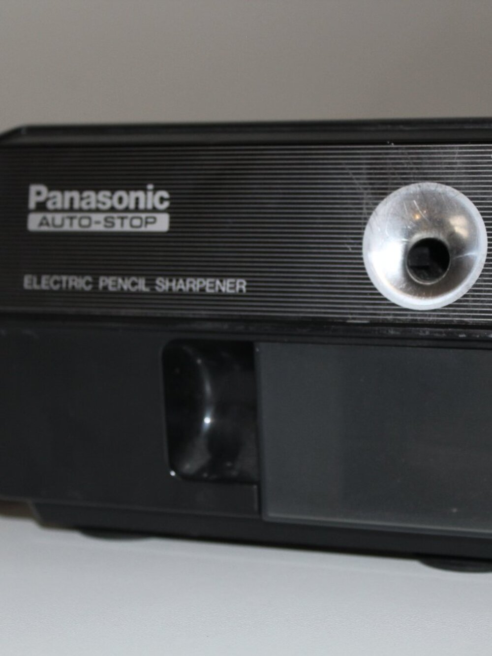 Vintage Panasonic KP-110 Auto-Stop Electric Pencil Sharpener Striped Black Work